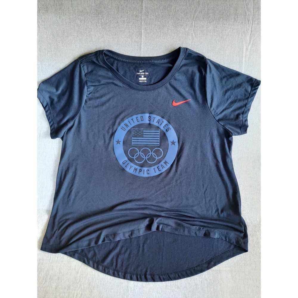 The Nike Tee Drifit Women 1X Blended Poly TShirt United States Olympic Team logo